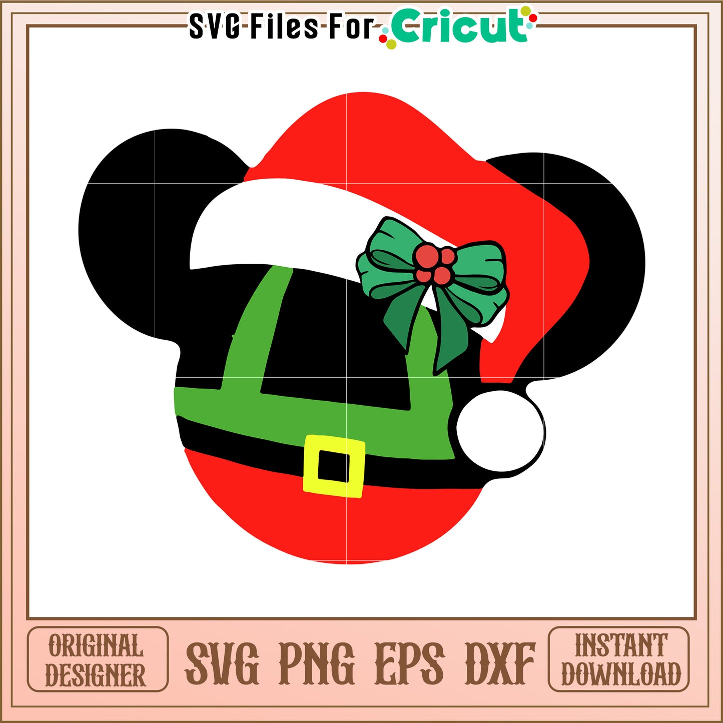 Mickey Mouse Santa SVG PNG EPS DXF