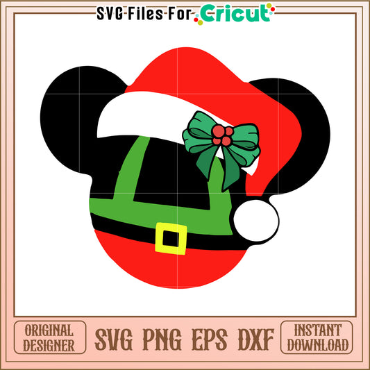 Mickey Mouse Santa SVG PNG EPS DXF