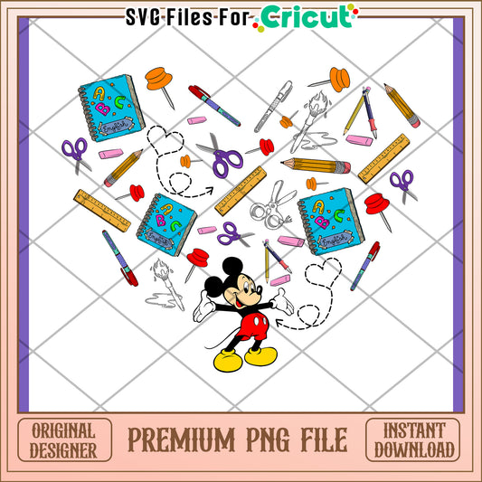 Mickey Mouse School Supplies PNG