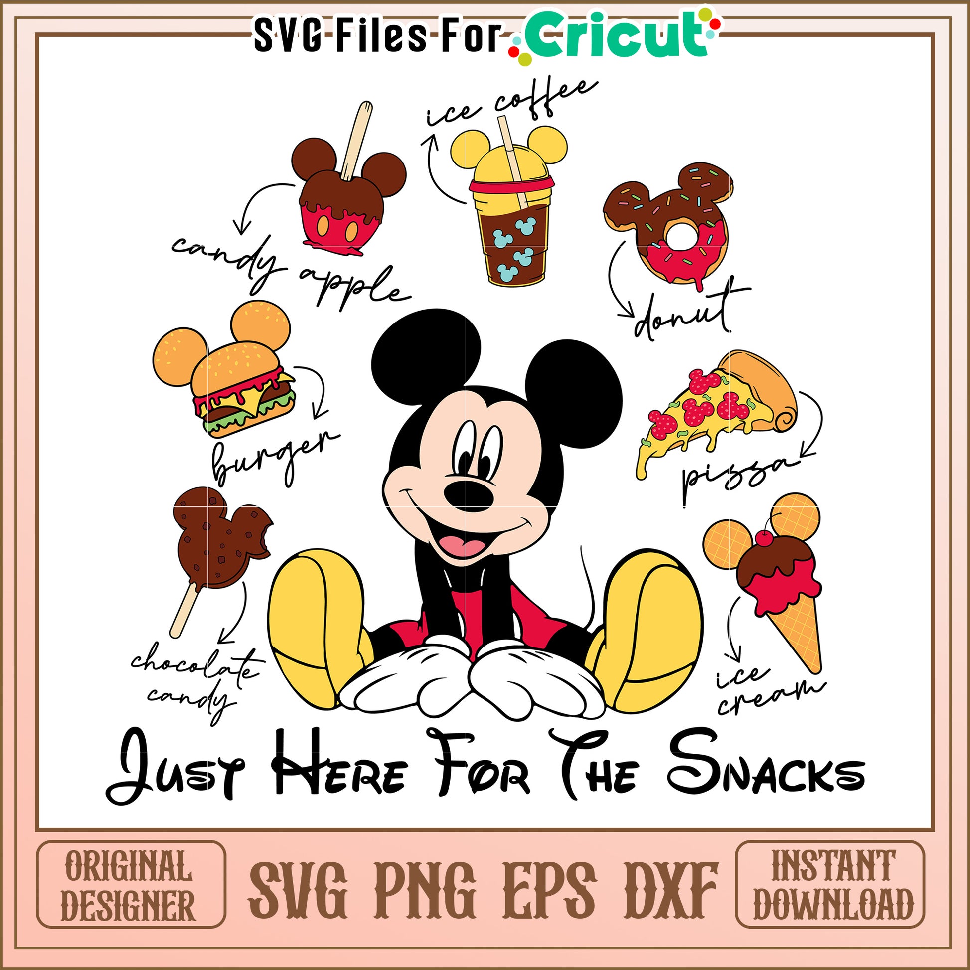 Mickey Mouse Snacks SVG Design