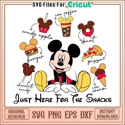 Mickey Mouse Snacks SVG Design