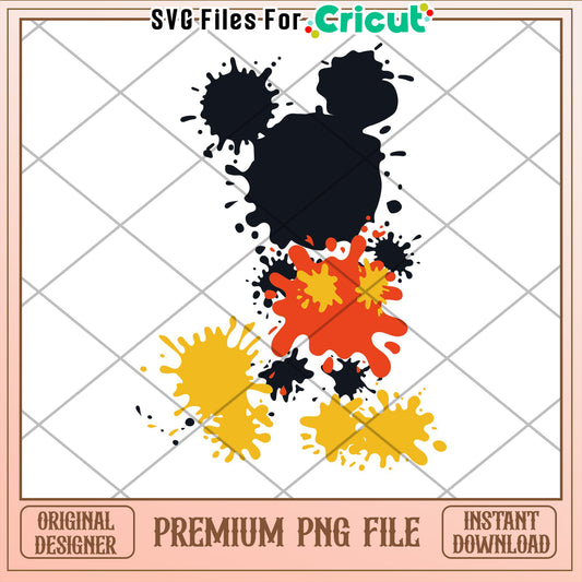 Mickey Mouse Splatter PNG Cricut File