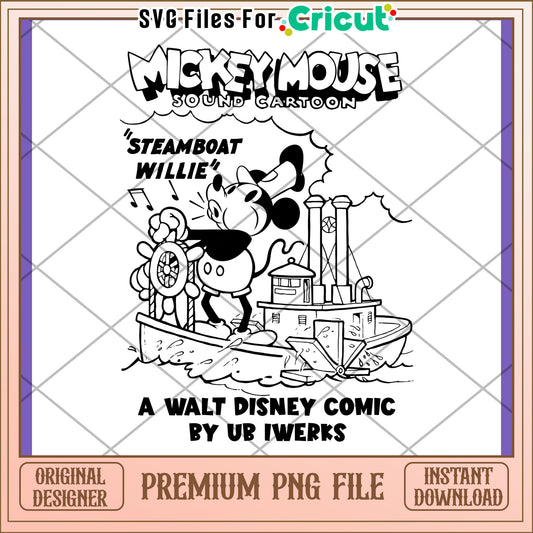 Mickey Mouse Steamboat Willie PNG