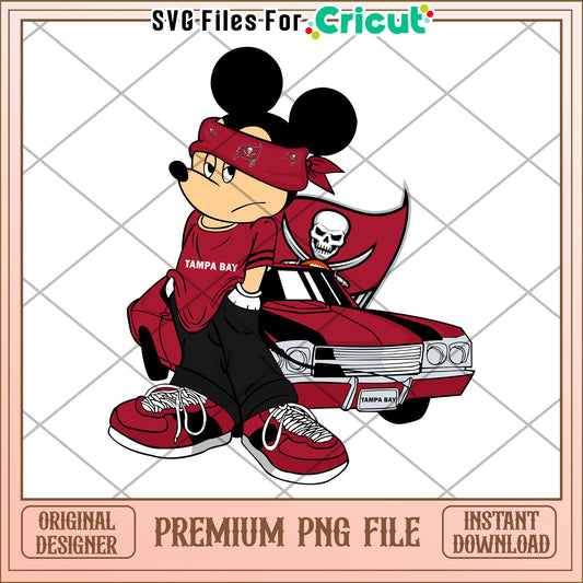 Mickey Mouse Tampa Bay design for Cricut projects, premium PNG file