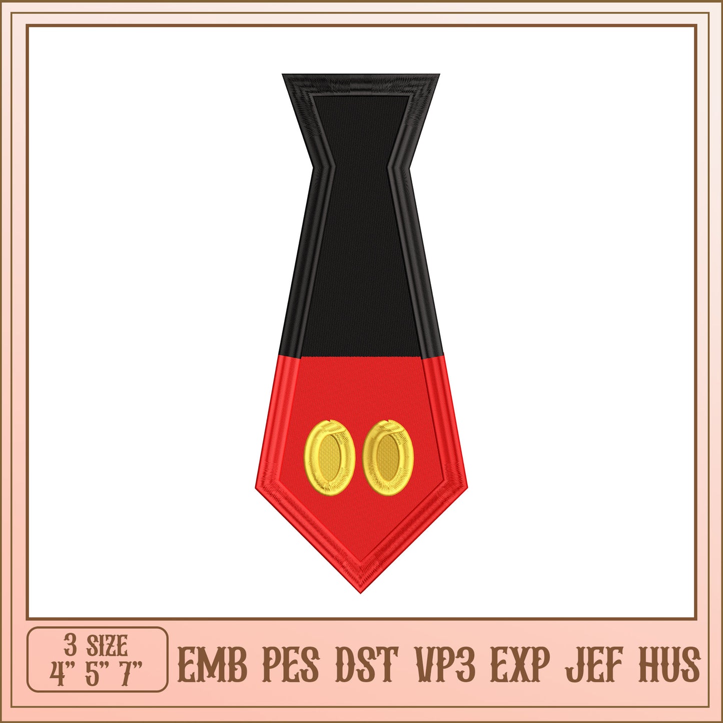 Mickey Mouse Tie Embroidery Design