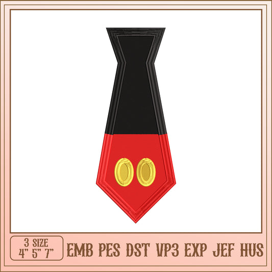 Mickey Mouse Tie Embroidery Design