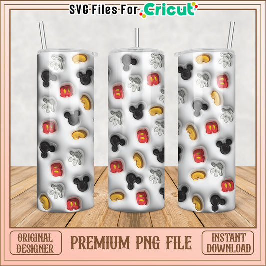 Mickey Mouse Tumbler PNG File for Cricut Crafting Projects