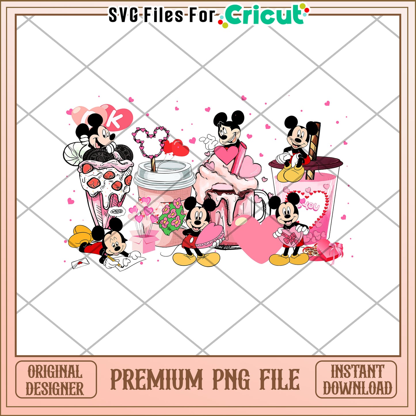 Mickey Mouse Valentines PNG Design