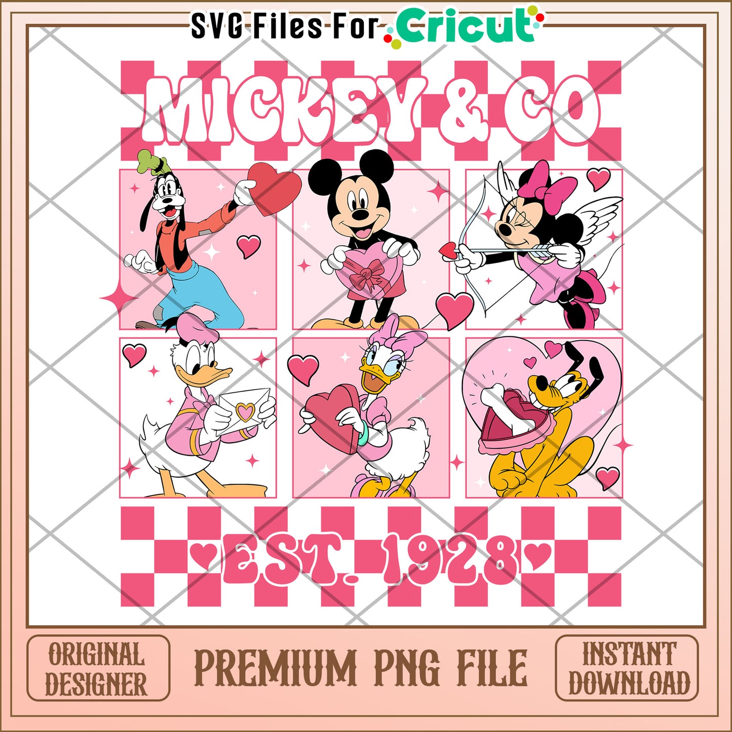 Mickey Mouse Valentines PNG Design