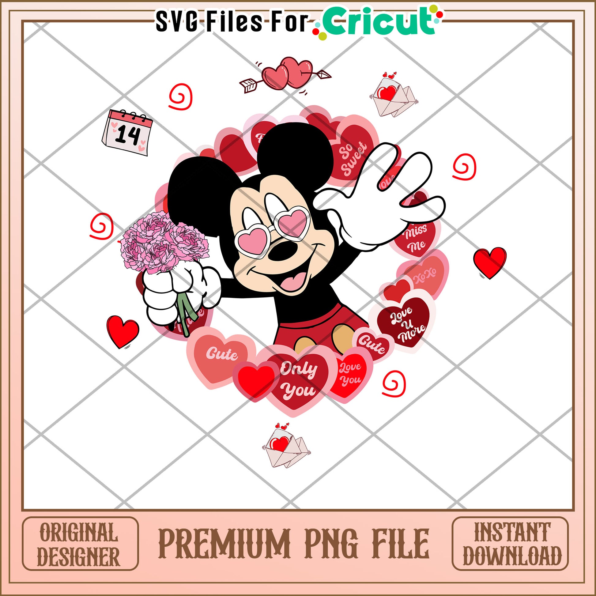 Mickey Mouse Valentines PNG Download