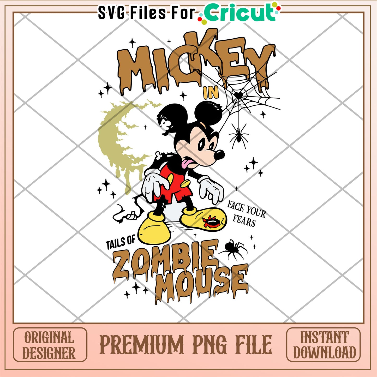 Mickey Mouse Zombie PNG Halloween Design