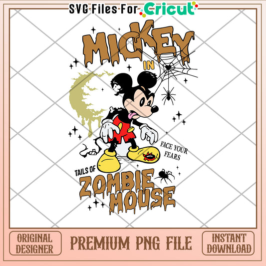 Mickey Mouse Zombie PNG Halloween Design