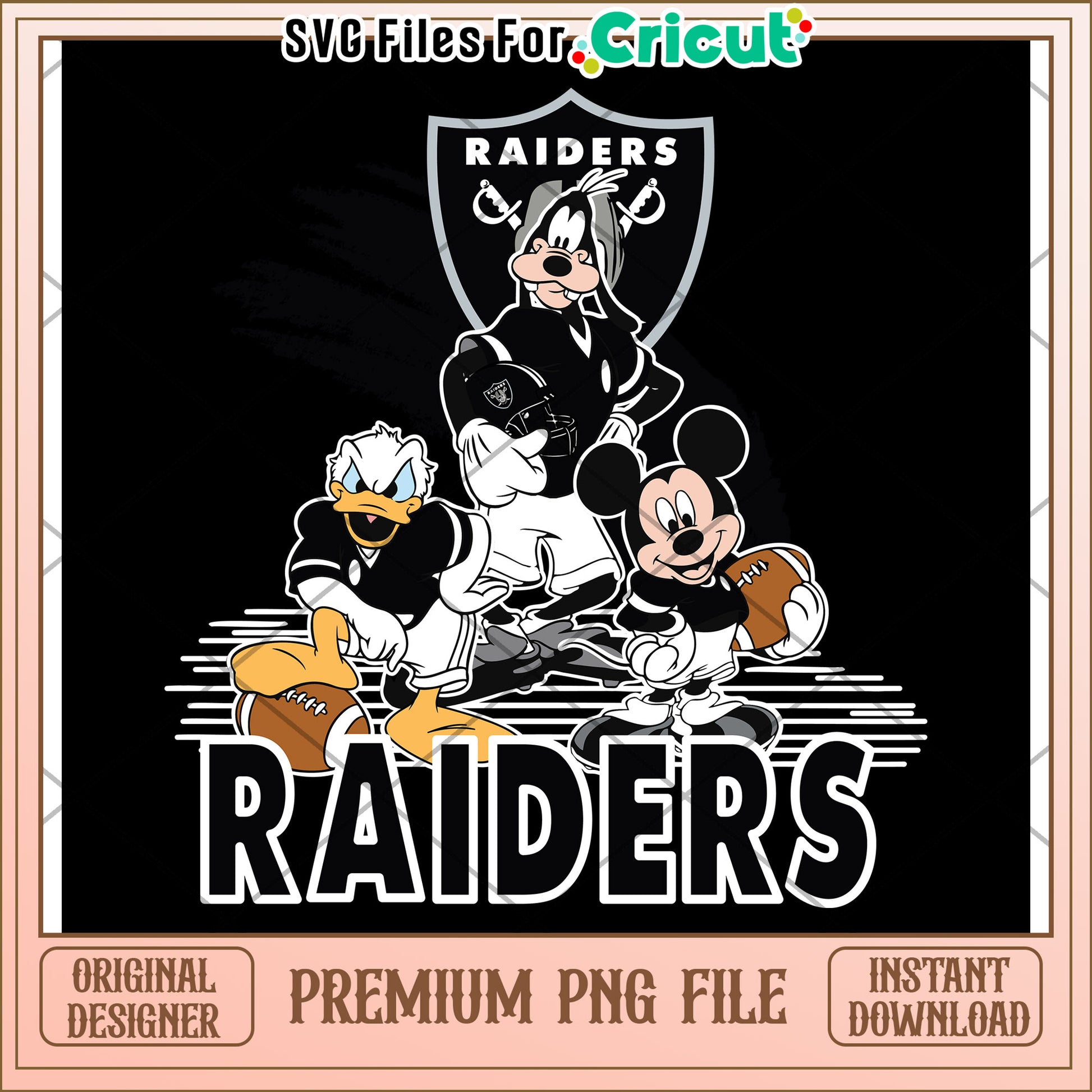 Mickey Mouse and Friends Raiders PNG File, Perfect for Cricut Projects