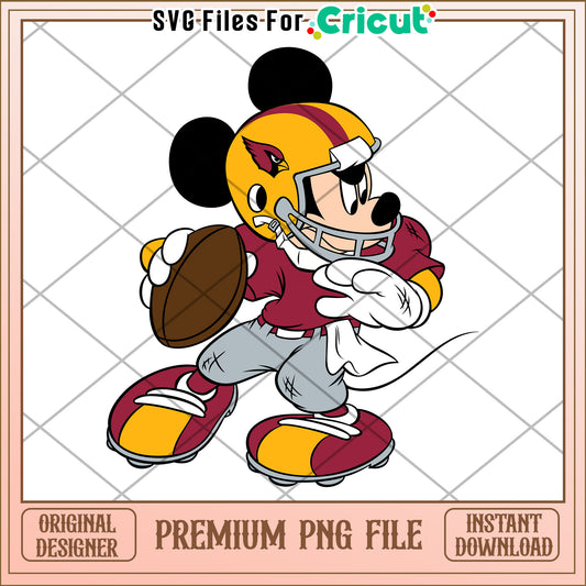 Mickey Mouse football PNG file for Cricut designs, instant download available