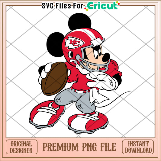 Mickey Mouse football design PNG download, perfect for crafts