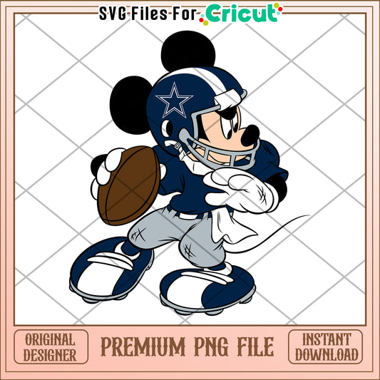 Mickey Mouse football player PNG file for Cricut, instant download design