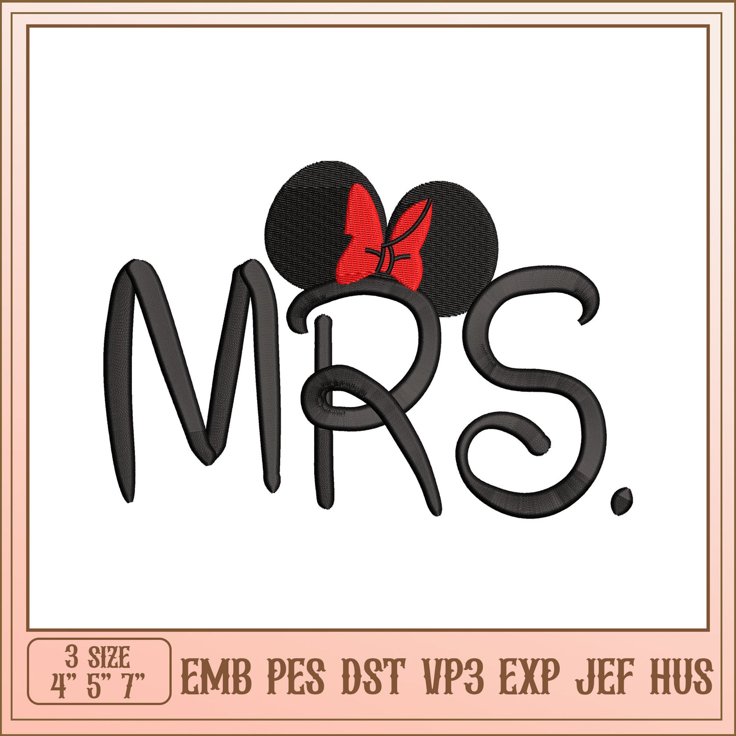 Mickey Mrs Embroidery Design