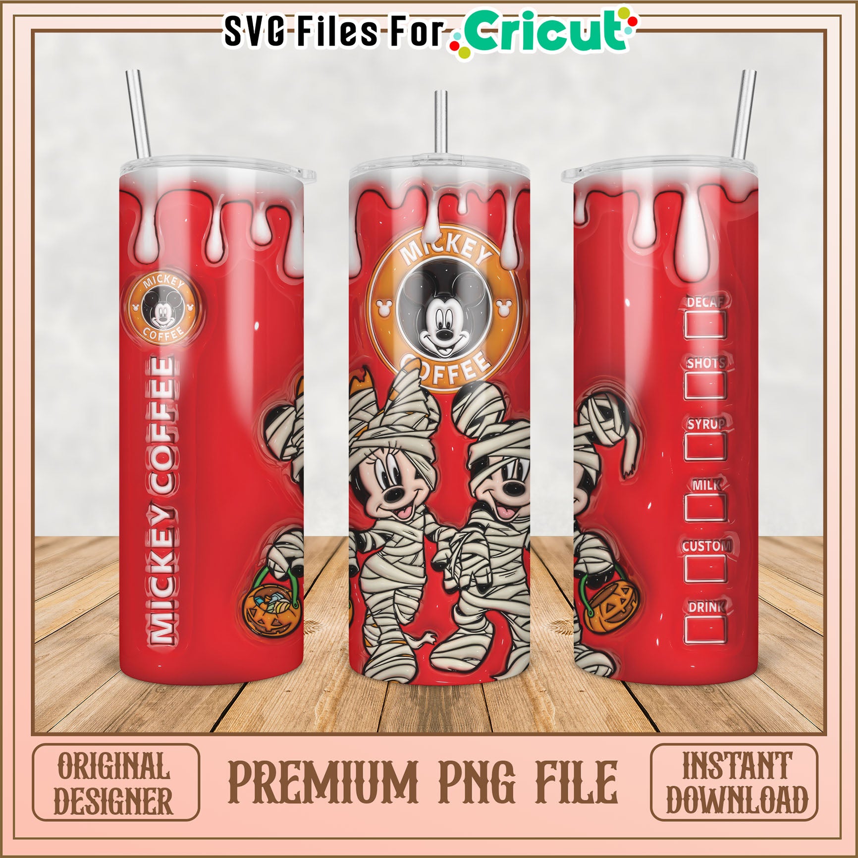 Mickey Mummy Halloween PNG Tumbler