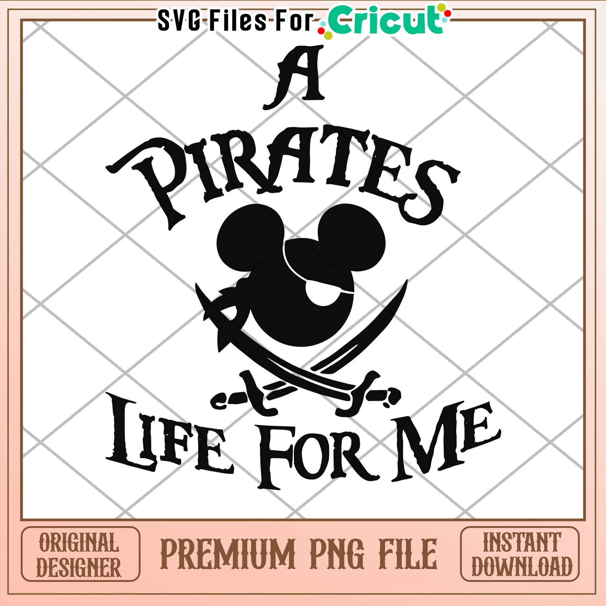 Mickey Pirate Life PNG Cricut File