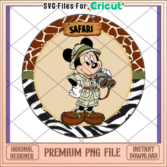 Mickey Safari PNG Image Instant Download