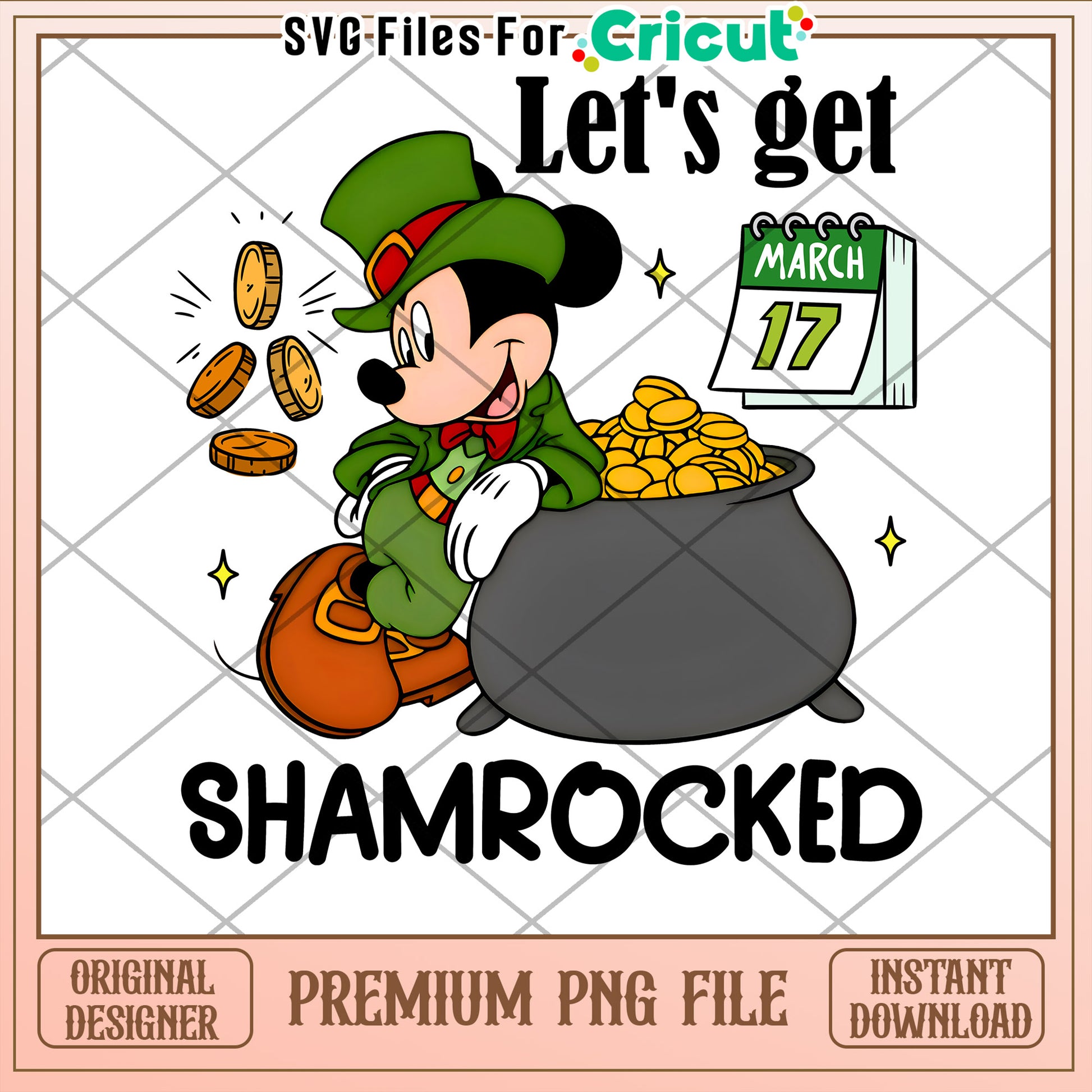 Mickey Shamrock PNG - St Patricks Day
