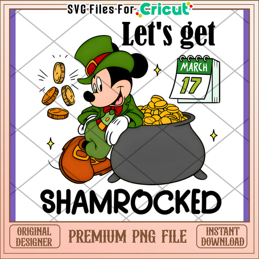 Mickey Shamrock PNG Design Instant Download