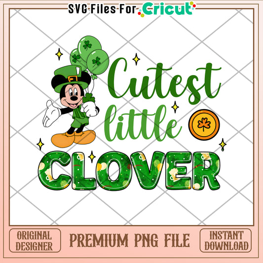 Mickey St Patricks Day PNG Cute Clover