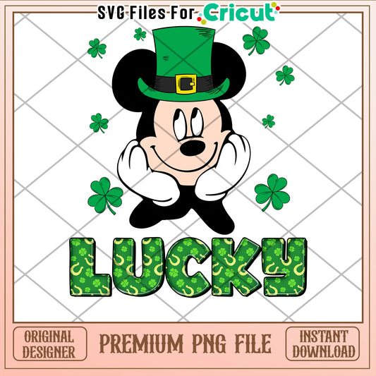 Mickey St Patricks Day PNG Lucky Charm