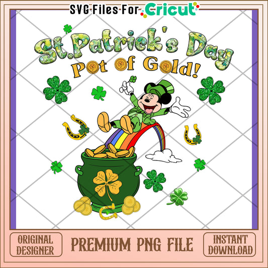 Mickey St Patricks Day PNG Pot Gold
