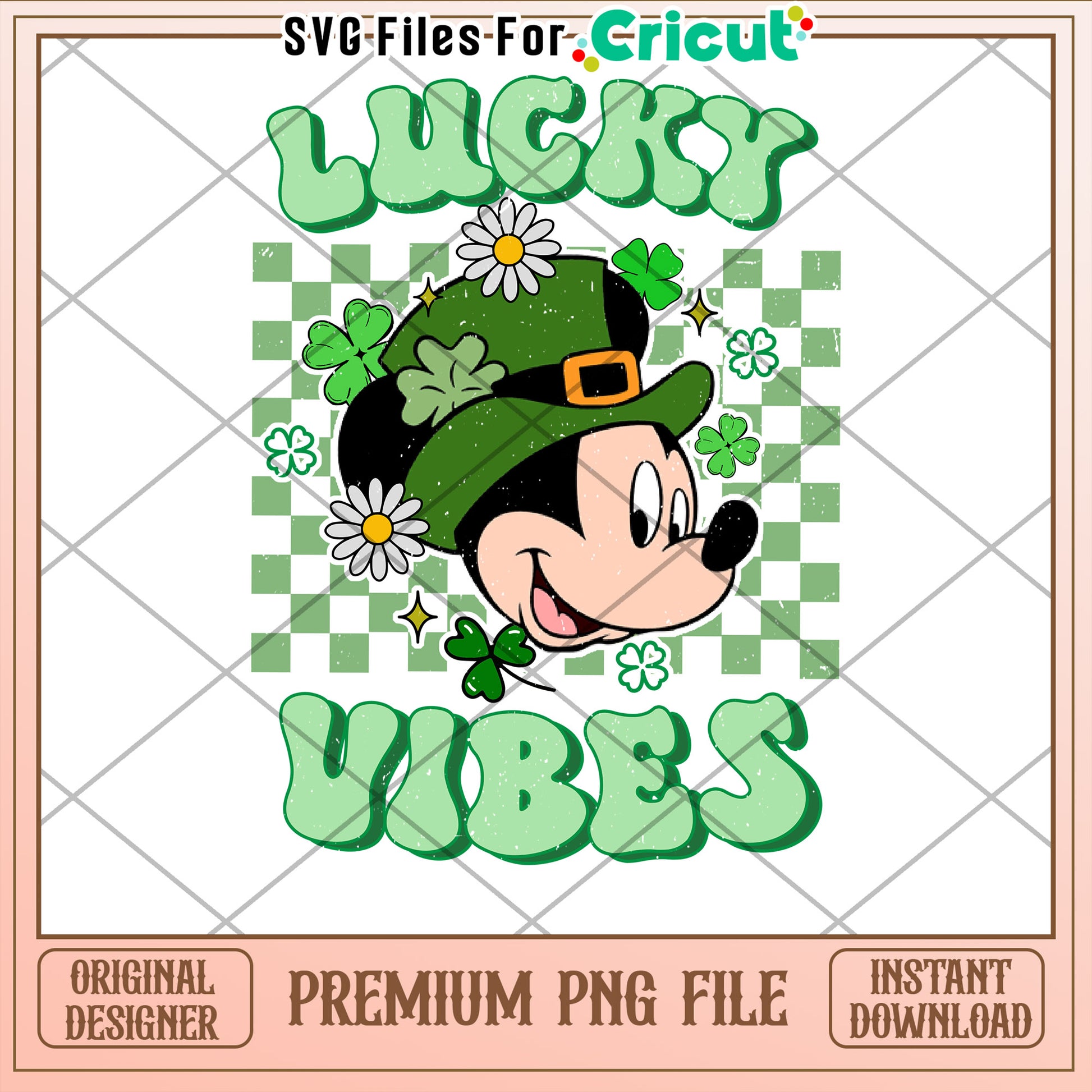 Mickey St Patricks Day PNG Retro Vibes