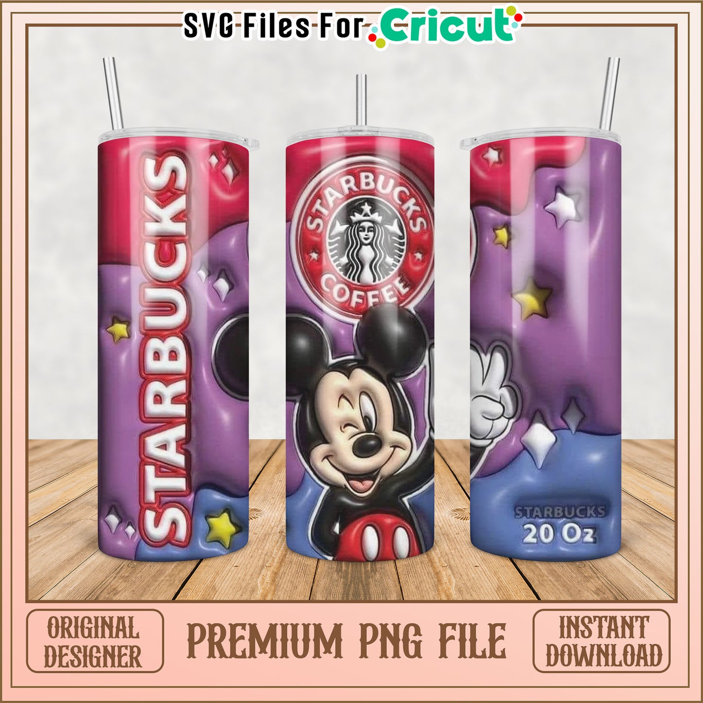Mickey Starbucks 20oz Tumbler PNG