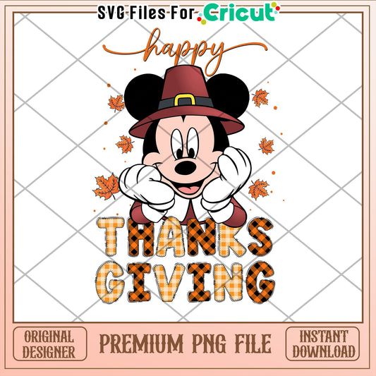 Mickey Thanksgiving PNG Sublimation