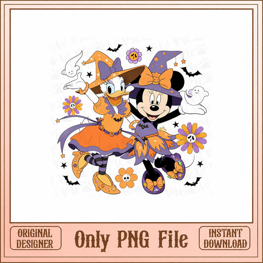Mickey And Daisy Halloween PNG, Disney Halloween PNG, Witch PNG