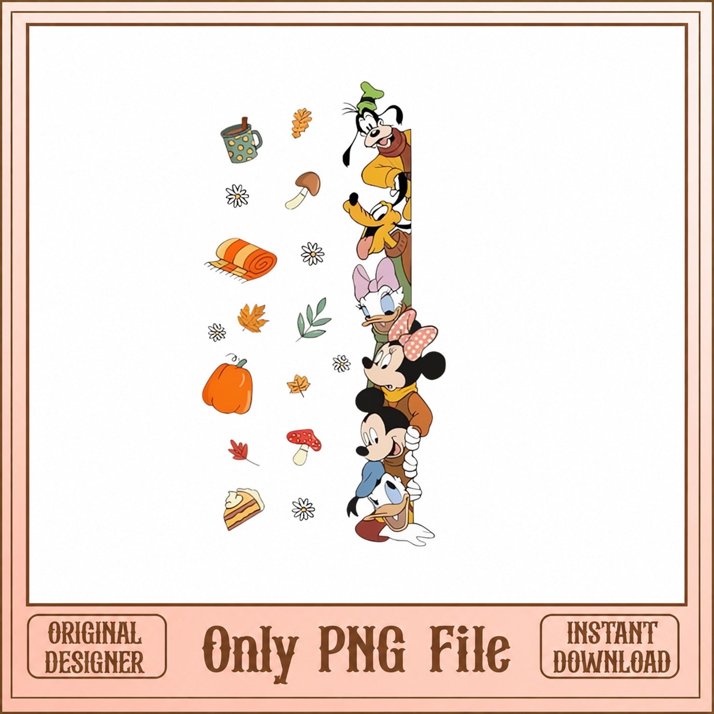 Mickey And Friends Fall Bundle PNG, Disney Autumn Clipart PNG