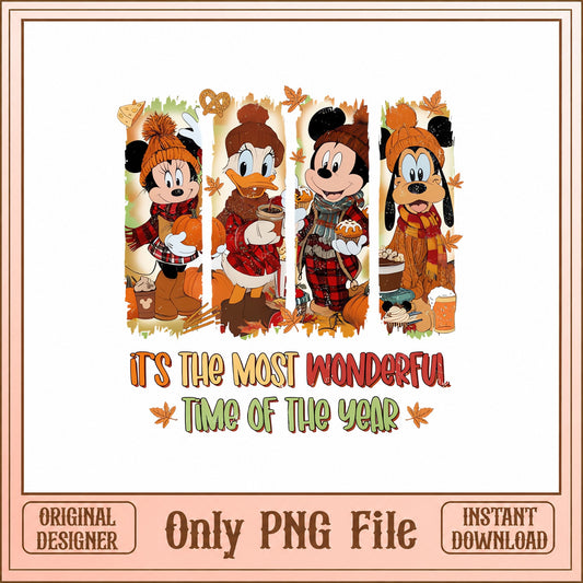 Mickey And Friends Fall PNG, Disney Autumn Thanksgiving, PNG File
