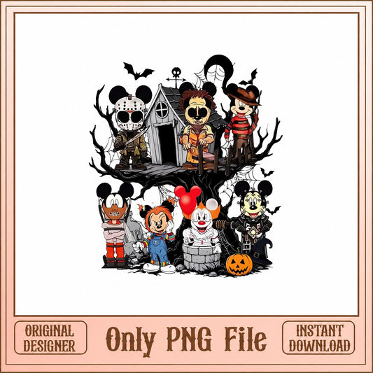 Mickey And Friends Halloween Horror SVG, Disney Halloween PNG