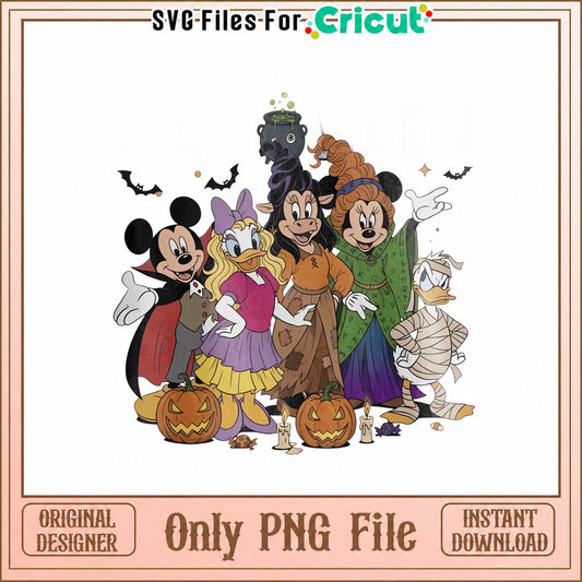 Mickey And Friends Halloween PNG, Disney Character Costumes, PNG