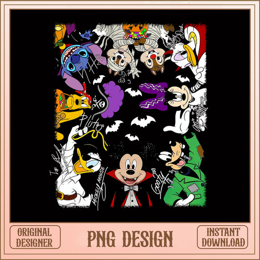 Mickey And Friends Halloween PNG, Disney Characters, Stitch Goofy PNG