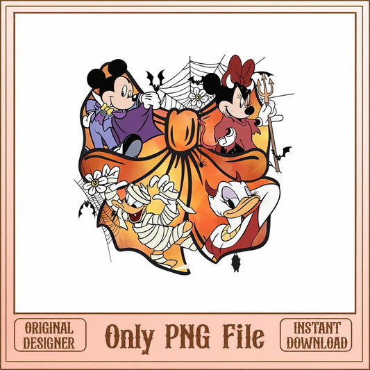 Mickey And Friends Halloween PNG, Disney Halloween Bundle PNG