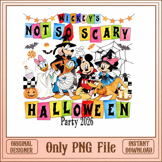 Mickey And Friends Halloween PNG, Disney Not So Scary, Party PNG
