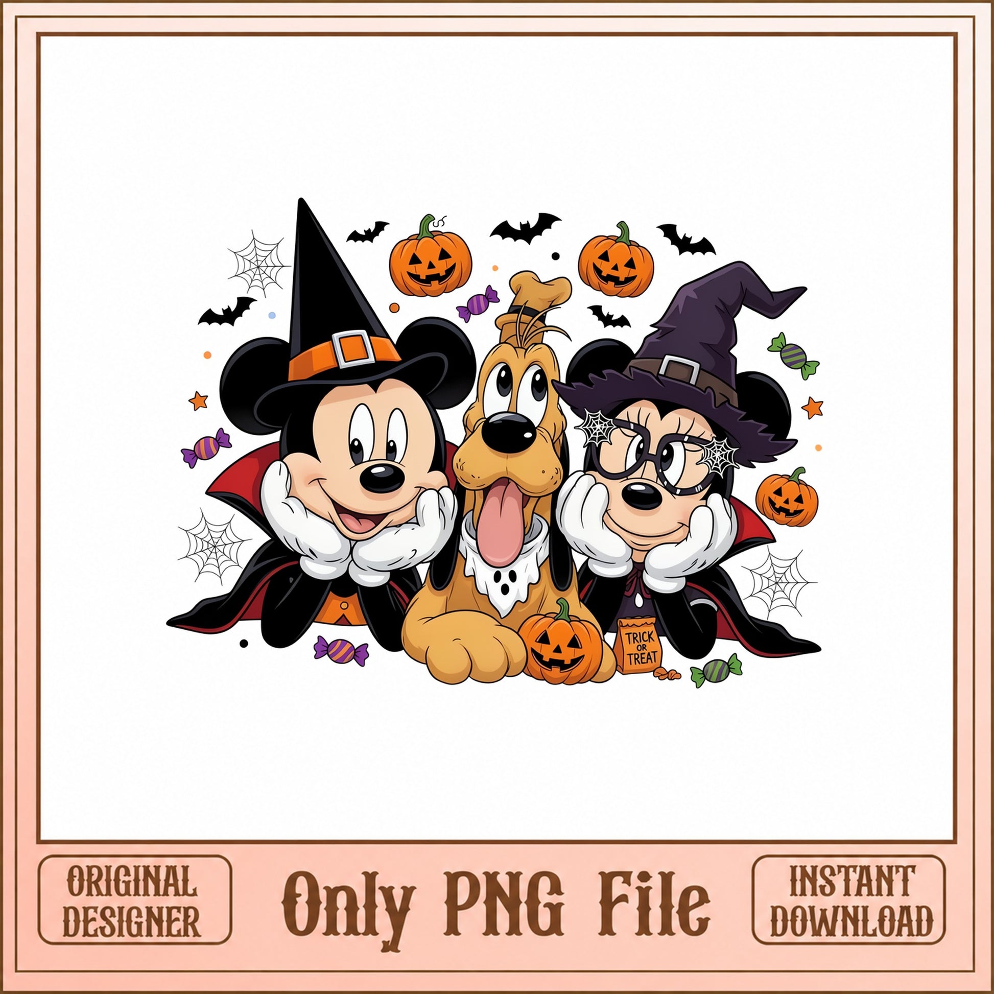 Mickey And Friends Halloween PNG, Disney Pluto SVG, Trick Or Treat PNG