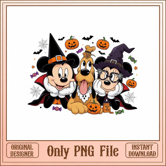 Mickey And Friends Halloween PNG, Disney Pluto SVG, Trick Or Treat PNG