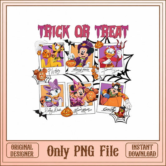 Mickey And Friends Halloween PNG, Trick Or Treat PNG, Disney PNG
