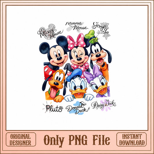 Mickey And Friends PNG Bundle, Disney Characters PNG, Clipart PNG