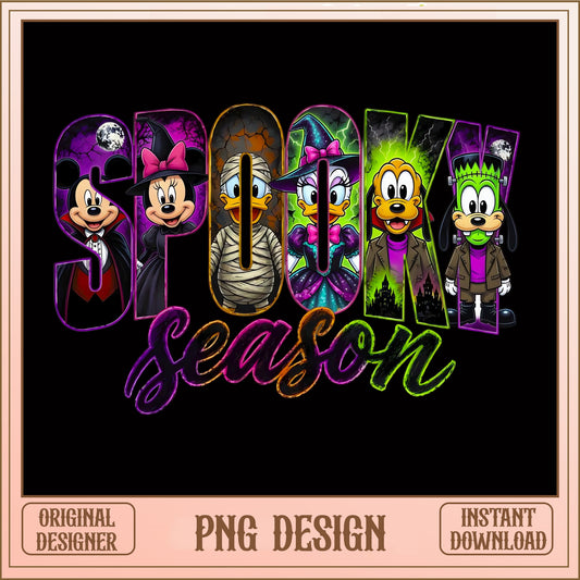 Mickey And Friends Spooky Season PNG, Disney Halloween PNG, Horror PNG