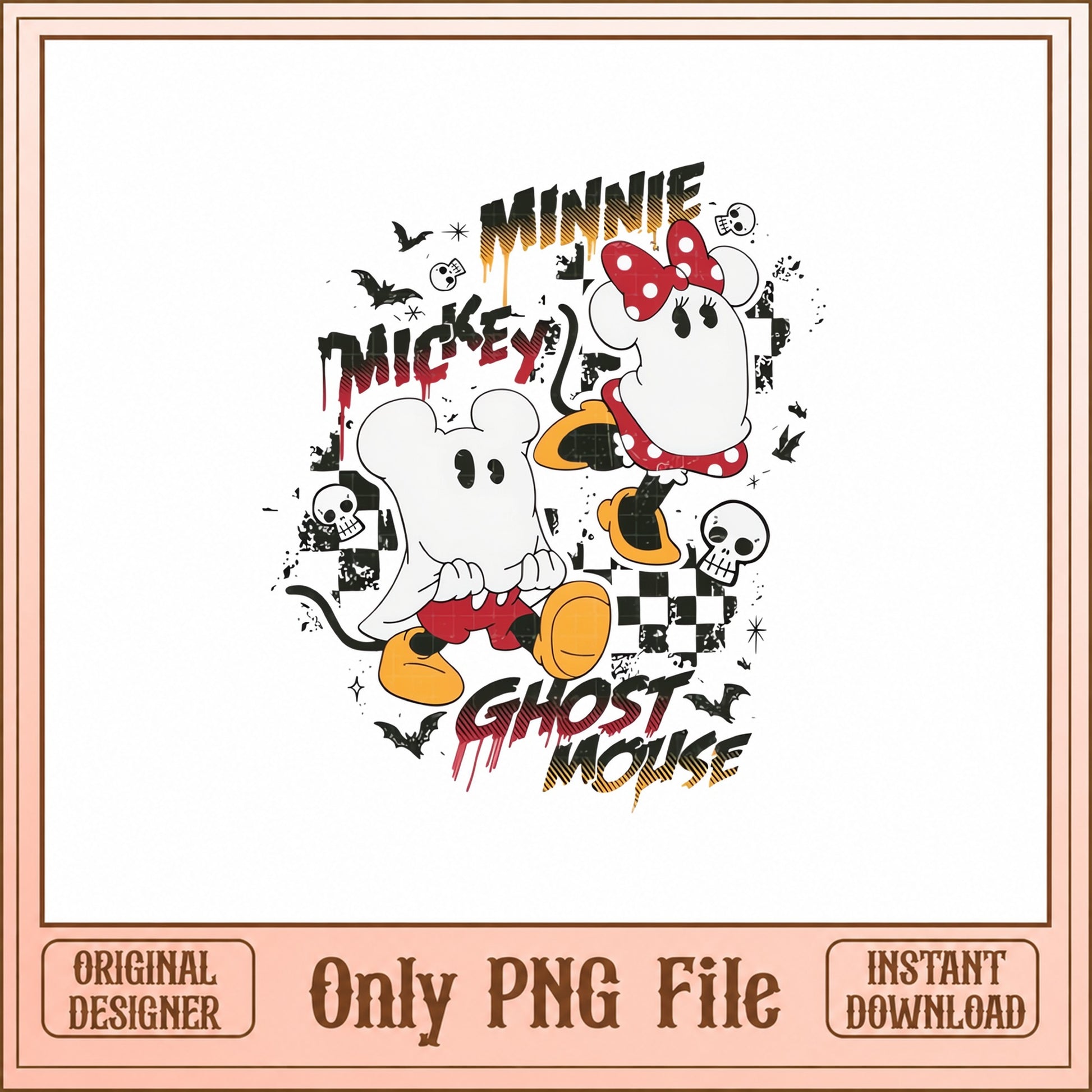 Mickey And Minnie Ghost Mouse PNG, Halloween Disney PNG, PNG File