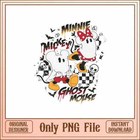 Mickey And Minnie Ghost Mouse PNG, Halloween Disney PNG, PNG File