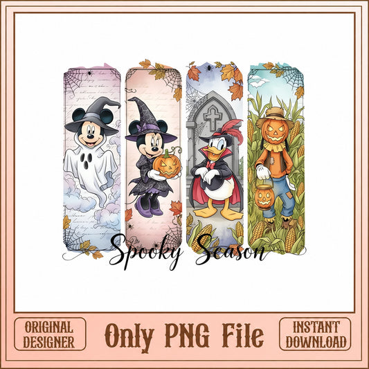 Mickey And Minnie Halloween Bookmarks PNG, Disney Spooky, PNG