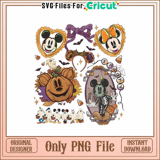 Mickey And Minnie Halloween PNG Bundle, Disney Halloween PNG