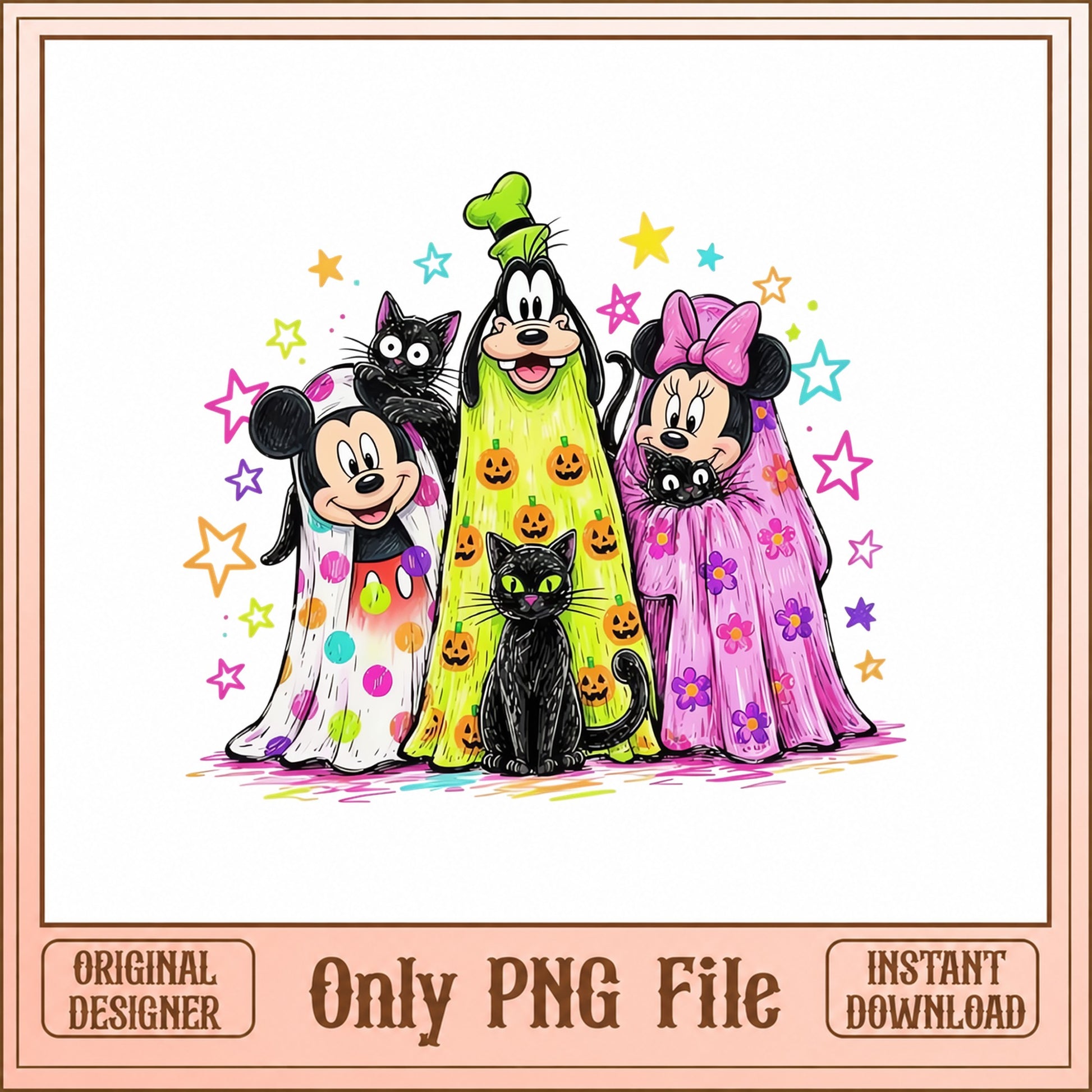 Mickey And Minnie Halloween PNG, Disney Goofy PNG, Black Cat PNG